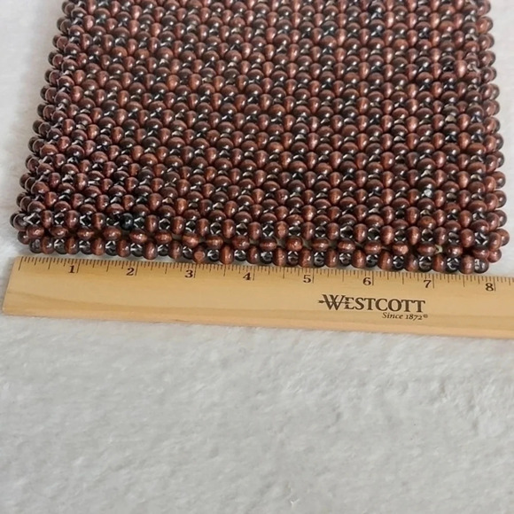 Vintage Brown Beaded Handbag Lined in light green textile‎ - Picture 4 of 8